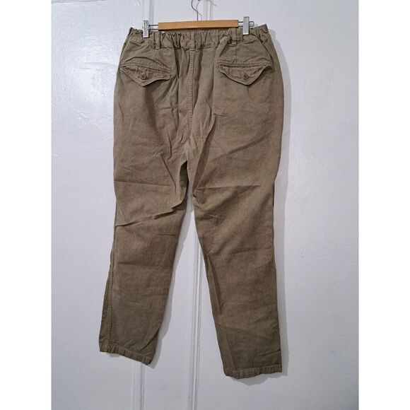 Sage De Cret Womens XL Cotton Linen Tan Paper Bag Waist Pant Made In Japan - Picture 4 of 9